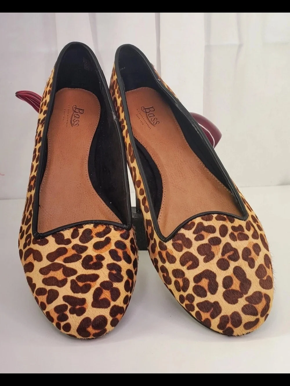 WOMEN'S BRAND NEW G.H. BASS CALFHAIR LEOPARD PRINT BALLERINA FLATS SZ.9M $89.00